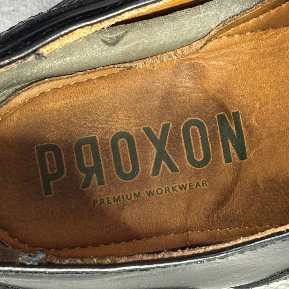 Proxon Wingtip Oxford Men 11 Black Steel Toe Leather Brogue Workwear ASTM 241311